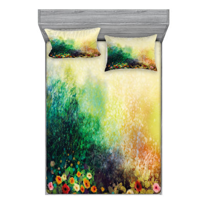Ensemble de draps floral à fleurs sur valley dans une saison de automne
