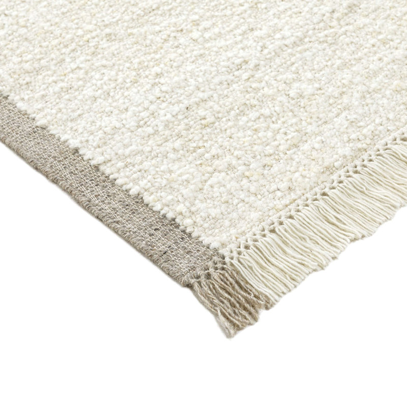 Flatweave Wool/Cotton Area Rug in Ivory, Rectangle 8'9" x 11'9"