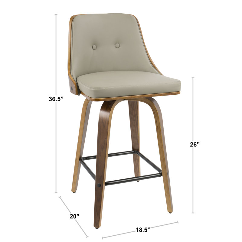 Tabouret de comptoir Archaimbaud, Gris clair