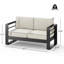 Causeuse, finition noire avec coussin beige