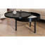 Table basse ronde moderne avec plateau rotatif en bois avec rangement et pieds en métal-404358672