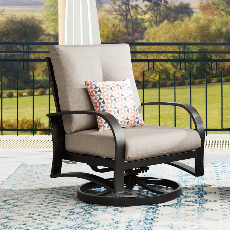 Fauteuil pivotant avec coussins Sunbrella