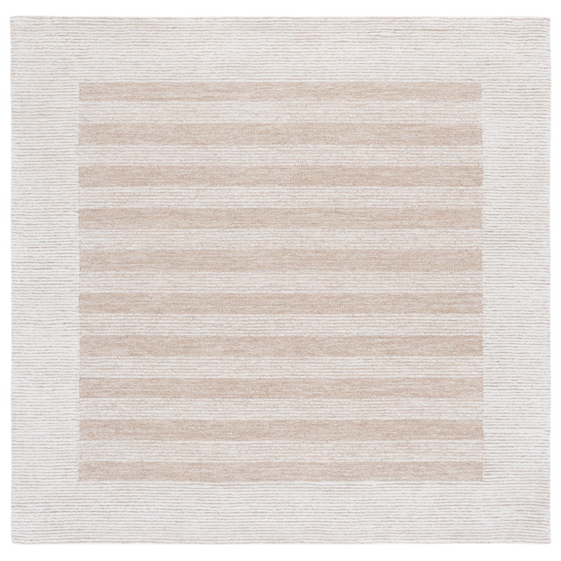 Striped Hand-Tufted Wool Area Rug, Square 6'