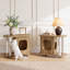 End Table, Sofa Side Table with Scratching Posts and Cat Bed