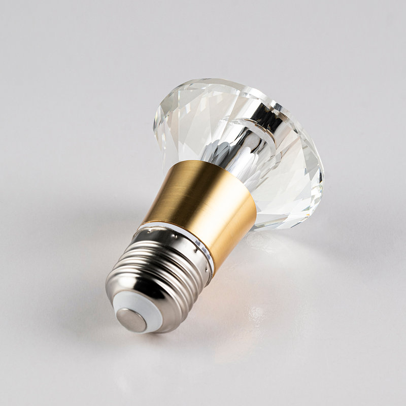 Ampoule DEL en forme de losange en cristal massif de style cristal, blanc chaud 3000K, ampoules à culot moyen E26 / 27 (base non incluse)