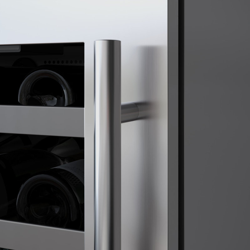 24 Inch Wide 16 Bottle and 70 Can Capacity Beverage Cooler with Alternating (Blue, White, Amber) LED lighting, Door Alarm, Touch Control Panel and Lockable Left Hinged Door