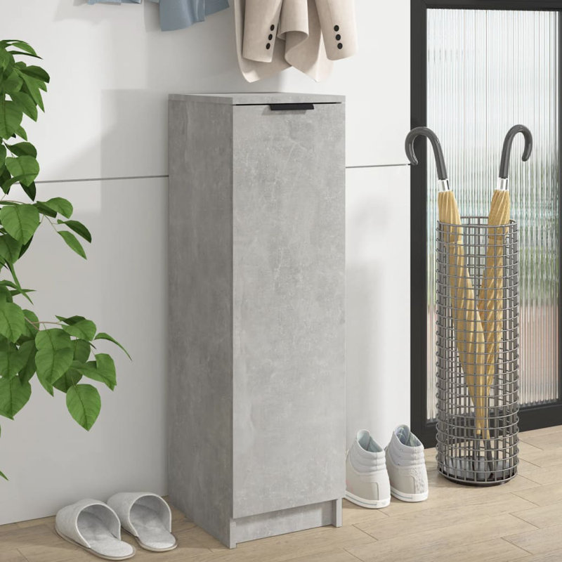 Shoe Cabinet 30x35x100 cm Engineered Wood, Concrete Grey