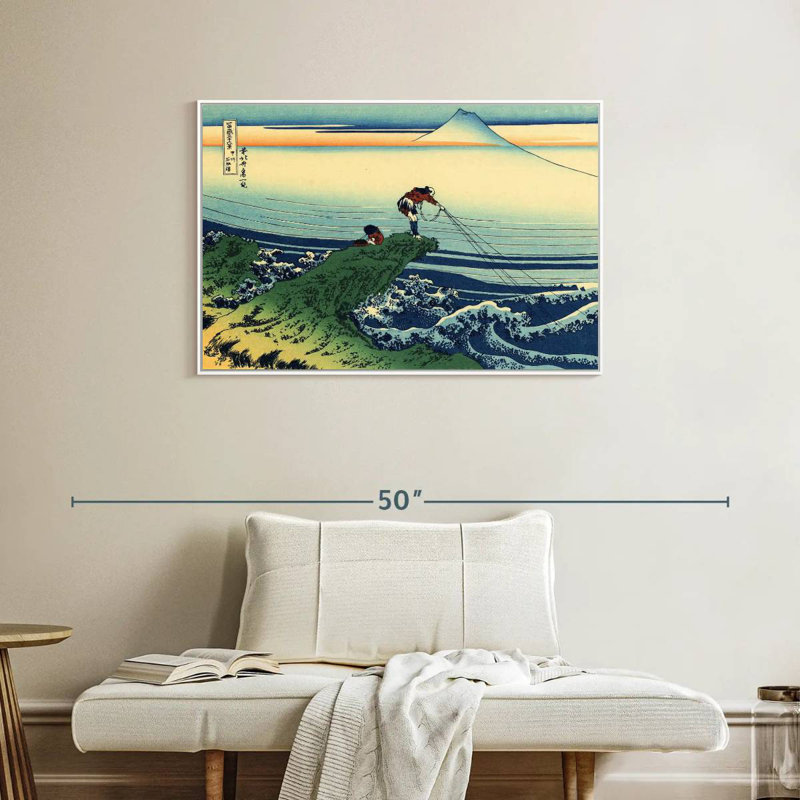 Kajikazawa dans la province de Kai, Cadre flottant blanc, 37 po x 25 po