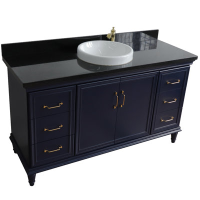 Ruskin 61'' Single Bathroom Vanity with Granite Top