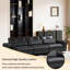 Canapé noir en cuir véritable multifonctionnel noir-1206988740
