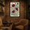 Motif floral de plantes et de fleurs avec des fleurs rouges et jaunes