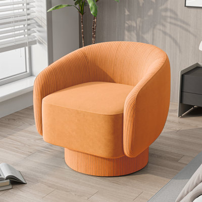 Leticha 27.6'' W Velvet Swivel Barrel Chair