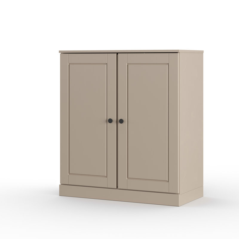 100% Solid Wood Short Bathroom Linen Cabinet with Doors, Adjustable Shelves, Modular Bathroom & Laundry Storage Cabinet, 32" W x 35.75" H