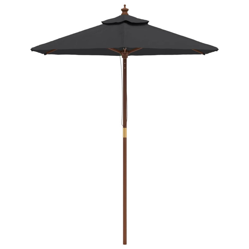 Aslyn Market Parasol, 231cm H x 196cm W x 196cm D, Black