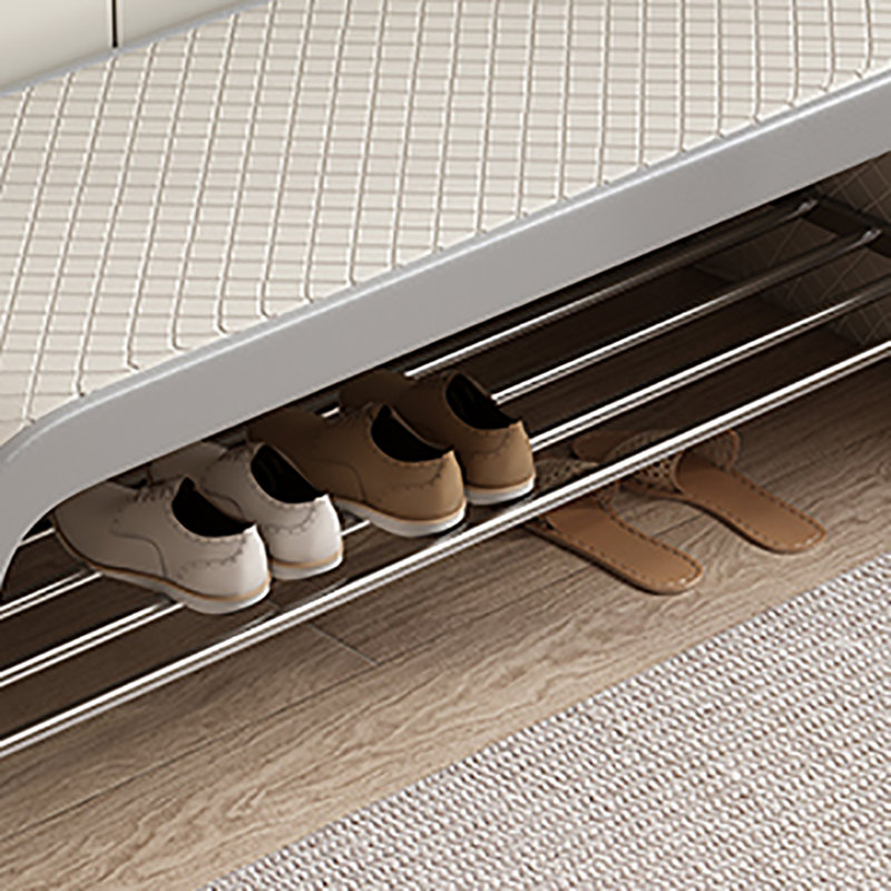 47.2in Shoe Rack Bench, Gray/Beige