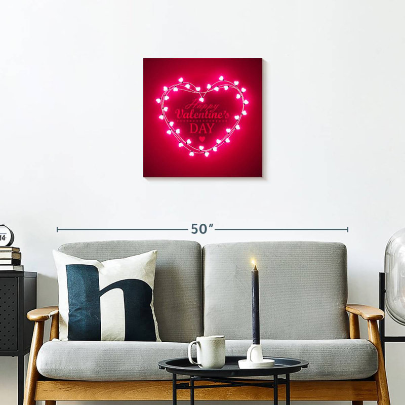 Lumières du cœur de la Saint-Valentin Lelend, H 20 po x l 20 po