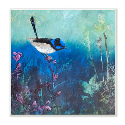 Blue Bird Perched Sea Life Coral Underwater Scene Wall Plaque Art By Trudy Rice -  Stupell Industries, an-089_wd_12x12