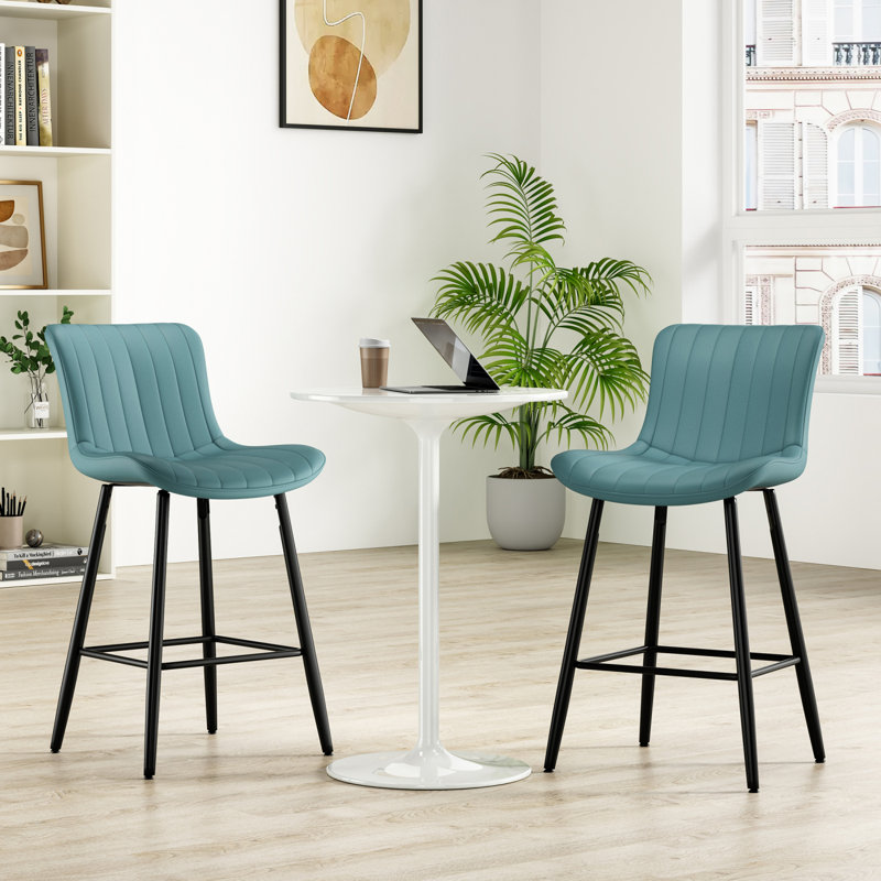 Ensemble de 2 tabourets de comptoir de 26 pouces, tabouret de bar moderne en similicuir, tabourets de bar à hauteur de comptoir, tabourets de bar à hauteur de comptoir pour îlot de cuisine