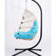 Fauteuil à œufs d'extérieur avec support - bleu, coin salon spacieux, mobilier de jardin élégant surdimensionné, élément décoratif