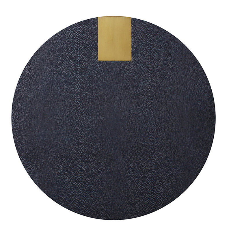 22'' Transitional Gray and Gold Round Wood & Metal Side Table