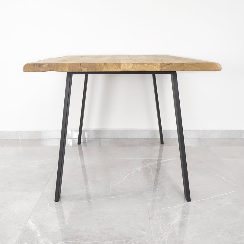 Vsevidof Oak Rectangular Wood Top Dining Table with Steel Base, 80cm W x 200cm L, Natural Wood