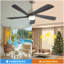 Ventilateur de plafond moderne de 52 pouces avec lumière DEL à intensité variable et 5 pales en bois massif avec moteur à courant continu réversible et télécommande-707939016