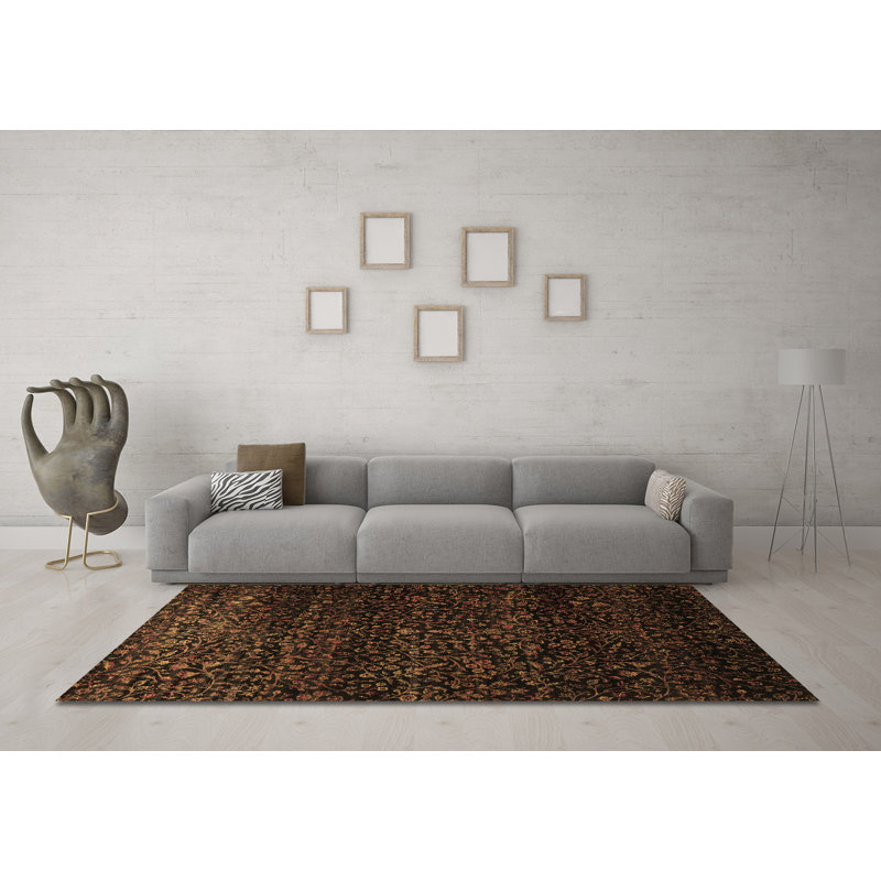 Tapis brun traditionnel Traditional 2521, Carré 8 pi