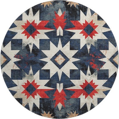 Premium Machine Washable Mayfield AMF1893 Aztec Rug