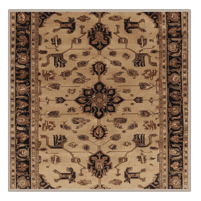 Machine Washable Persian Brown Area Rug
