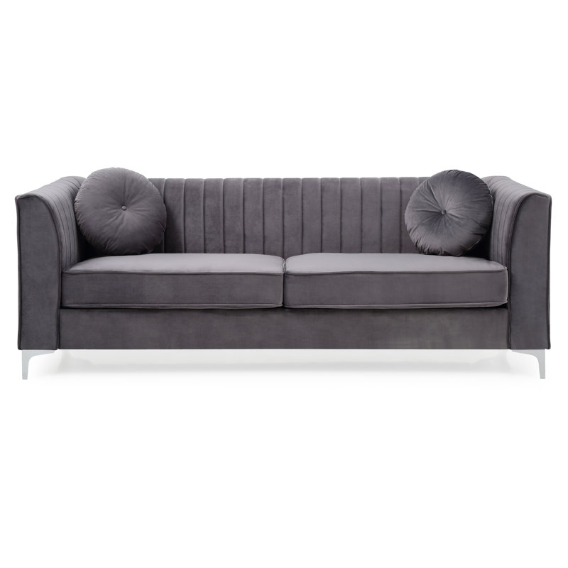 Delray 87in Sofa, Gray, Gray