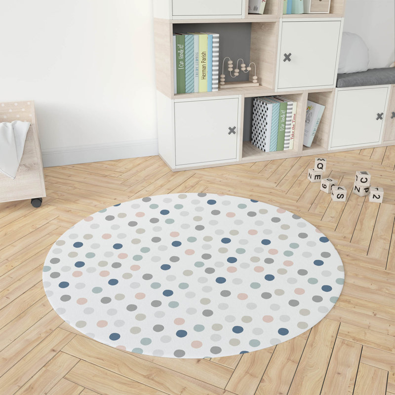 Always Polka  Kids Play Mat, Round 5'