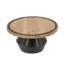 Plateau piédestal rond en bois D12X6 avec détails noirs et support sculptural