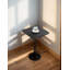 Table basse moderne en bois aggloméré noir et bureau d'ordinateur avec pieds en métal, conception carrée pour le salon et les espaces de détente, P 15,74 po x H 23,77 po