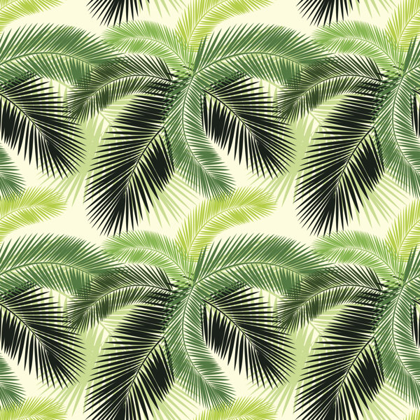 Bayou Breeze Palm Leaves Pattern On Canvas by Sv_Sunny Print | Wayfair