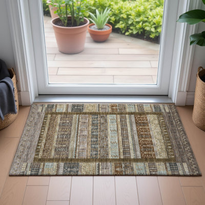 Machine Washable Indoor/Outdoor Meredith ACN2160 Striped Rug