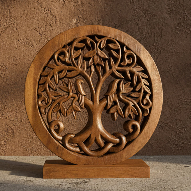 Handmade Tree of Life Wooden Sculpture (Medium Size) – Symbol of Growth, Strength & Harmony, Decorative Christmas Decor & Mother’s Day Gift for Mom