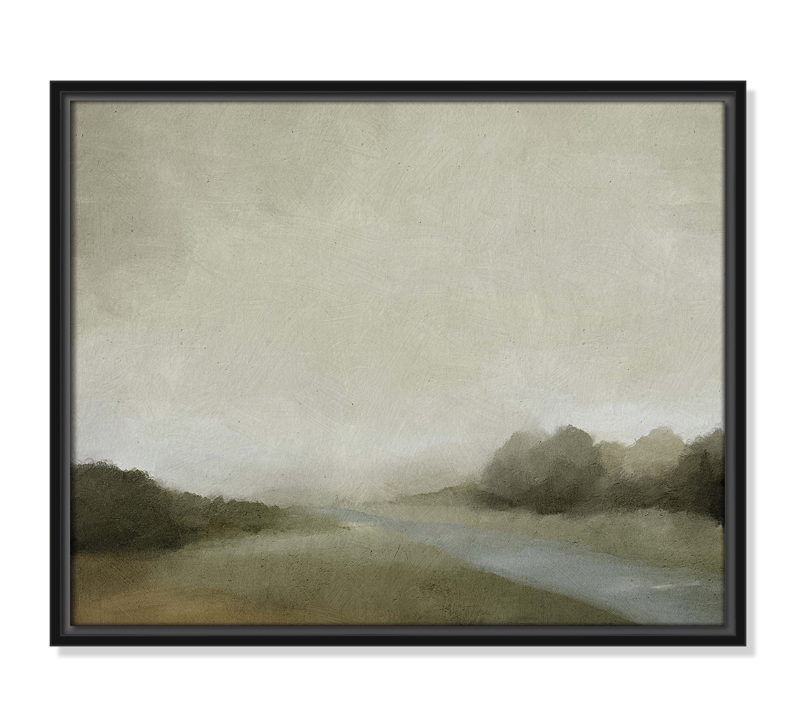 Vanora "Lovers Creek" Painting, 17.5" H x 21.5" W, Black