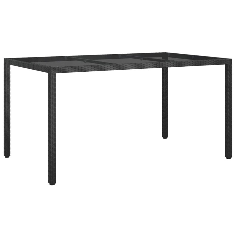 Bryssia Square Glass Outdoor Dining Table - 150 cm W 90 cm D