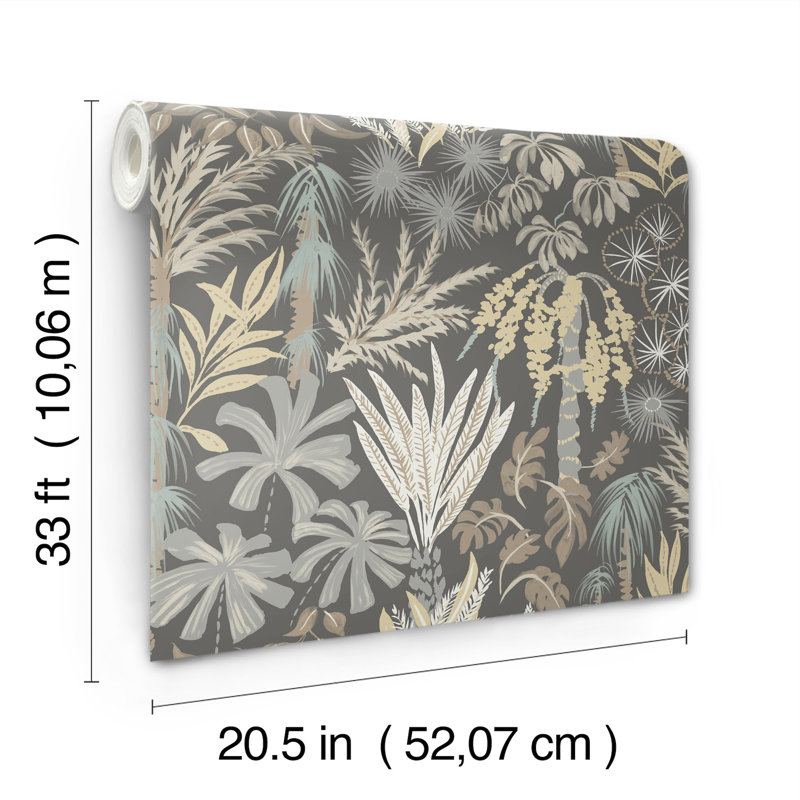 Star Flower Floral Trail Wallpaper, Gray