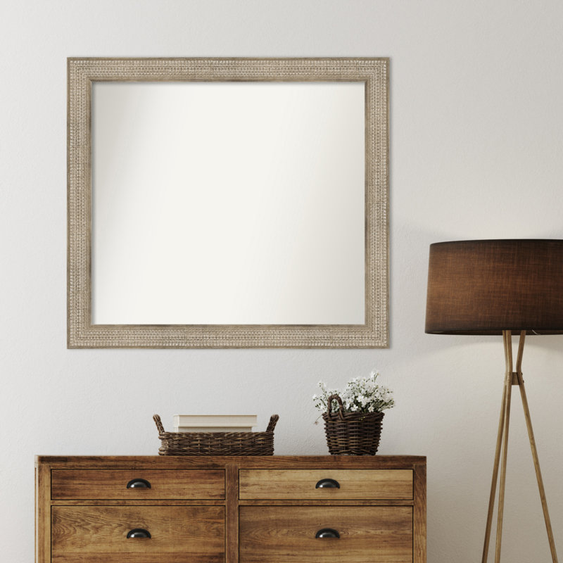 Jannice Solid Wood Wall Mirror, 38" x 42", Rectangle
