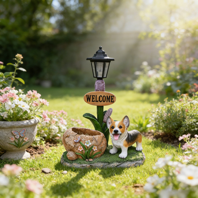 Mignon pot de fleurs pour jardin Corgi