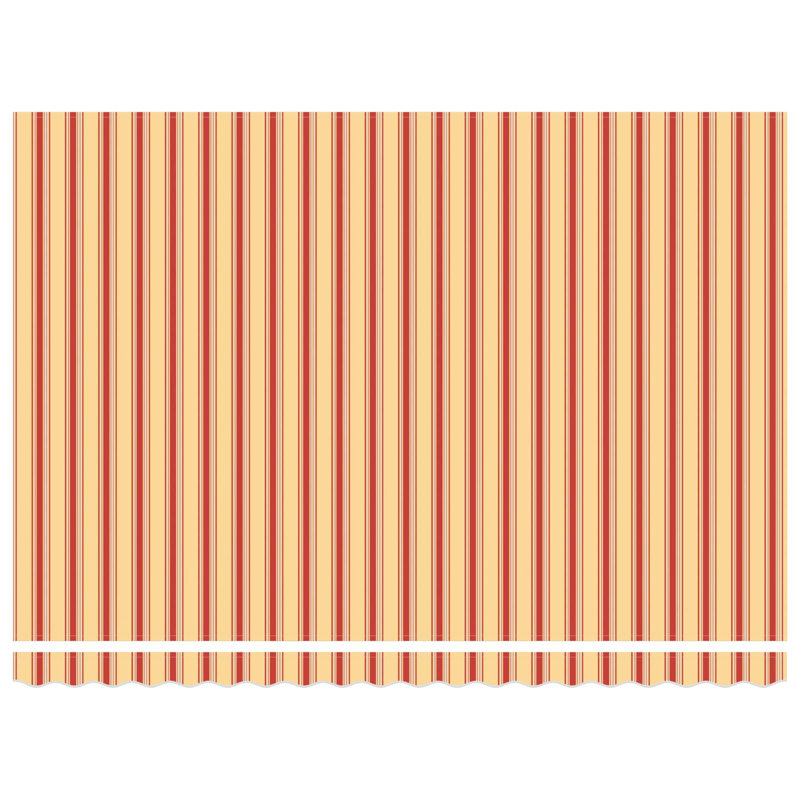 VidaXL 200cm D Polyester Cover Retractable Patio Awning, Striped, Yellow/Orange/White/White, 400cm W x 200cm D