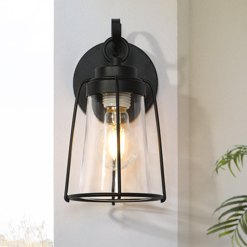 Petite applique murale d'extérieur moderne noir 