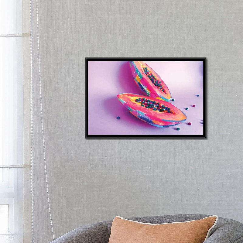 Print, H 18 po x l 26 po x P 1,5 po, Toile avec cadre noir, Pas de tapis