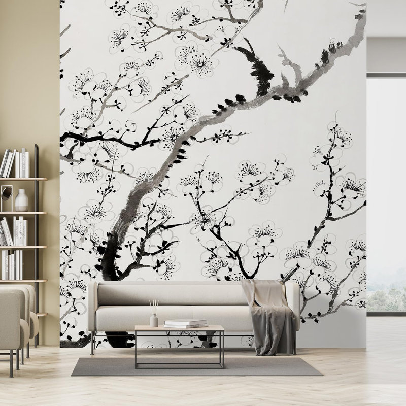 Flower On Branch Floral Border, 96" L x 96" W
