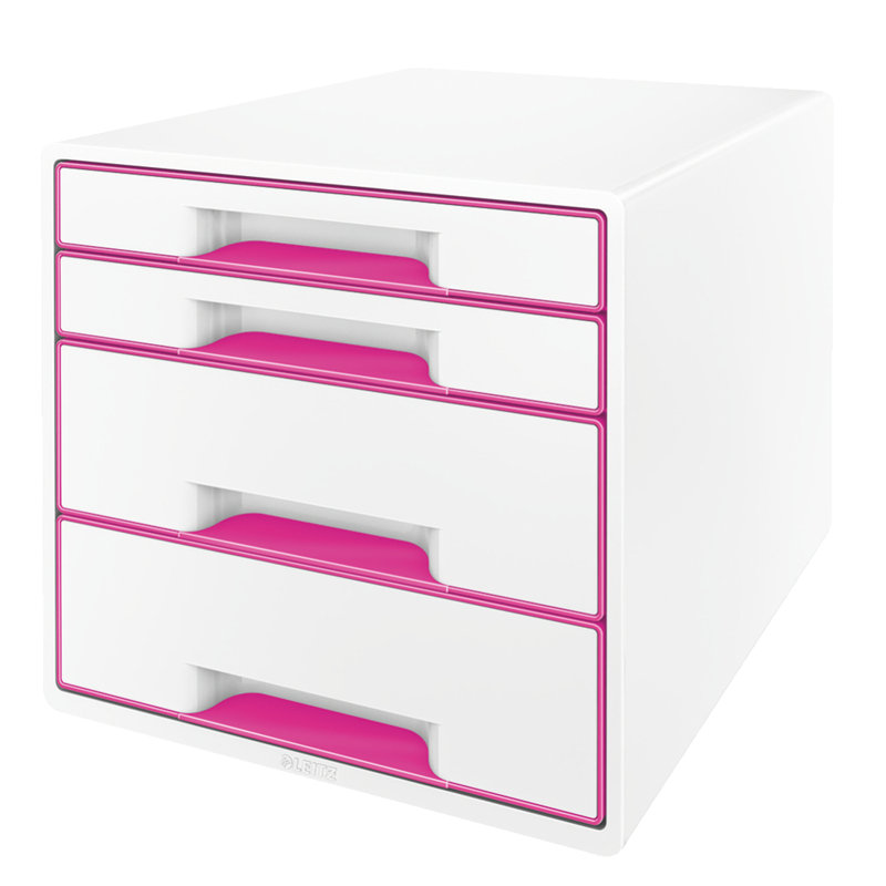 Wow Plastic Paper Organiser, White/Pink