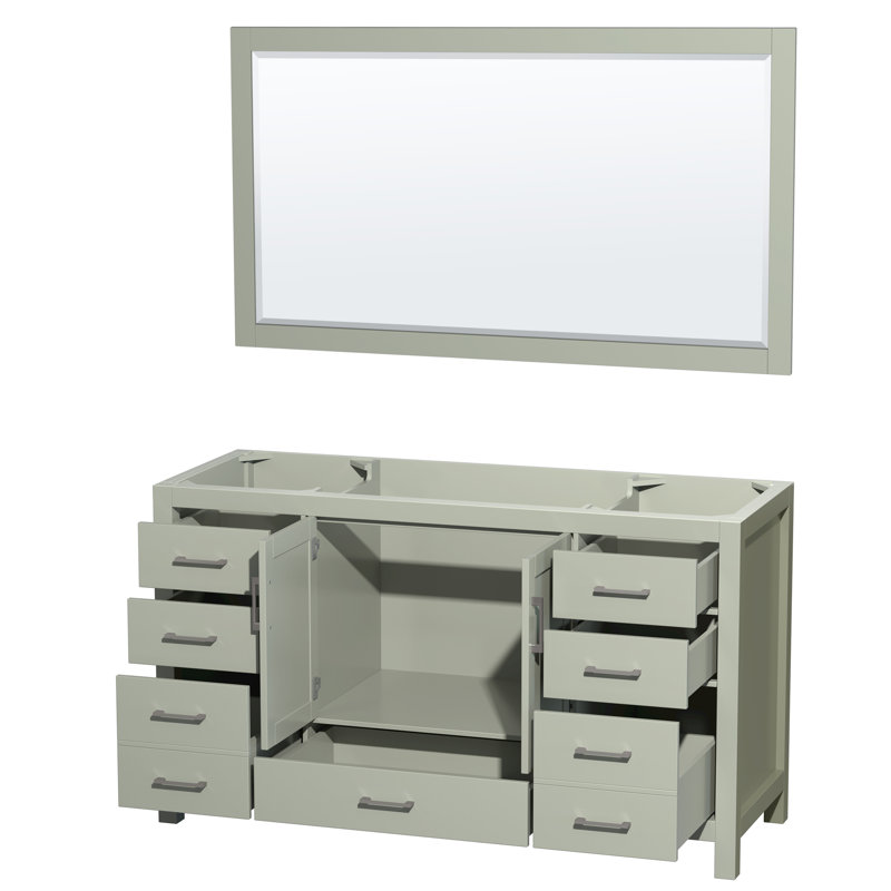 Sheffield 60" Single Bathroom Vanity Base Only, Light Green