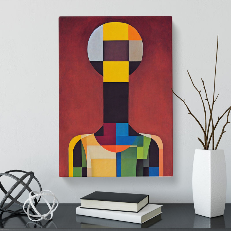 Abstract Male Portrait - Wrapped Canvas, 50cm H x 35cm W x 3cm D