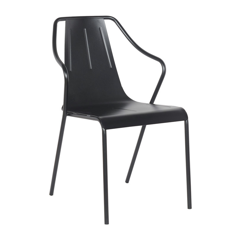 Fauteuil de terrasse empilable, Noir givré