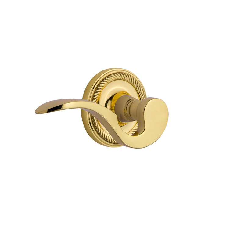 Passage de corde en rosette (couloir et garde-robe) avec levier de manoir, Droite, 2-3/4", Nickel satiné